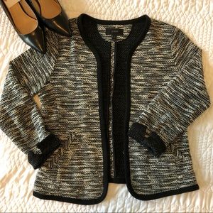 J. Crew Black Tweed Cardigan Blazer Jacket Size S